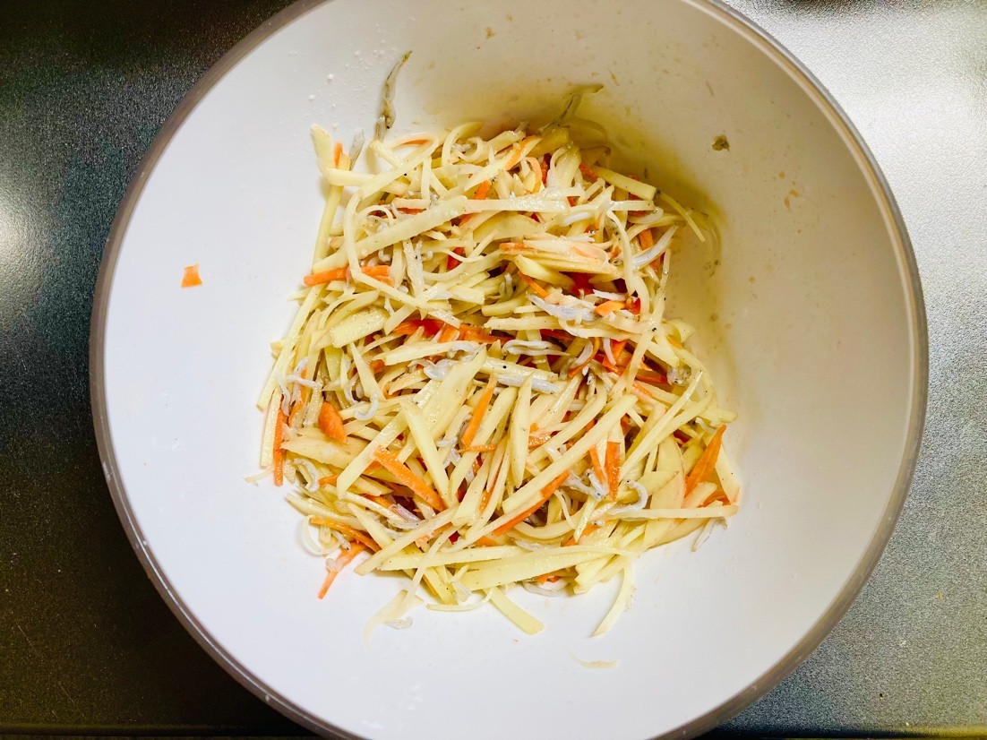 「新ジャガイモとしらすのガレット」作り方1