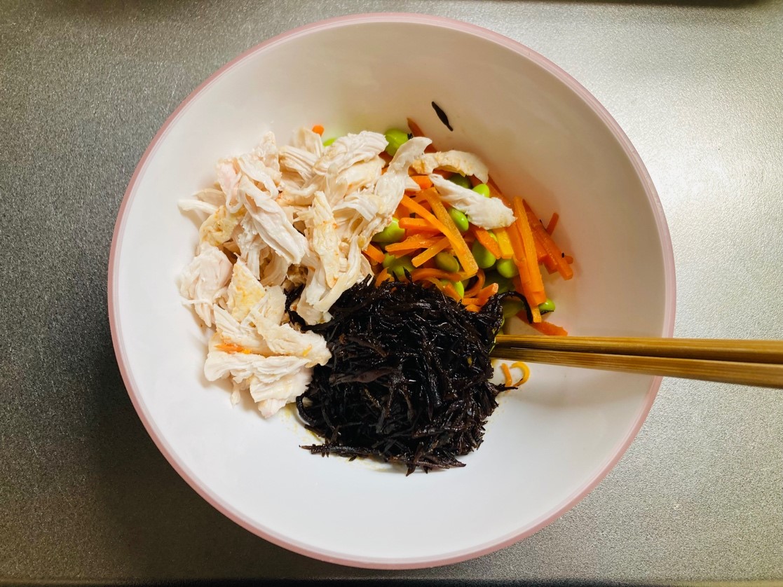 「ひじきと枝豆とささみのサラダ」作り方2