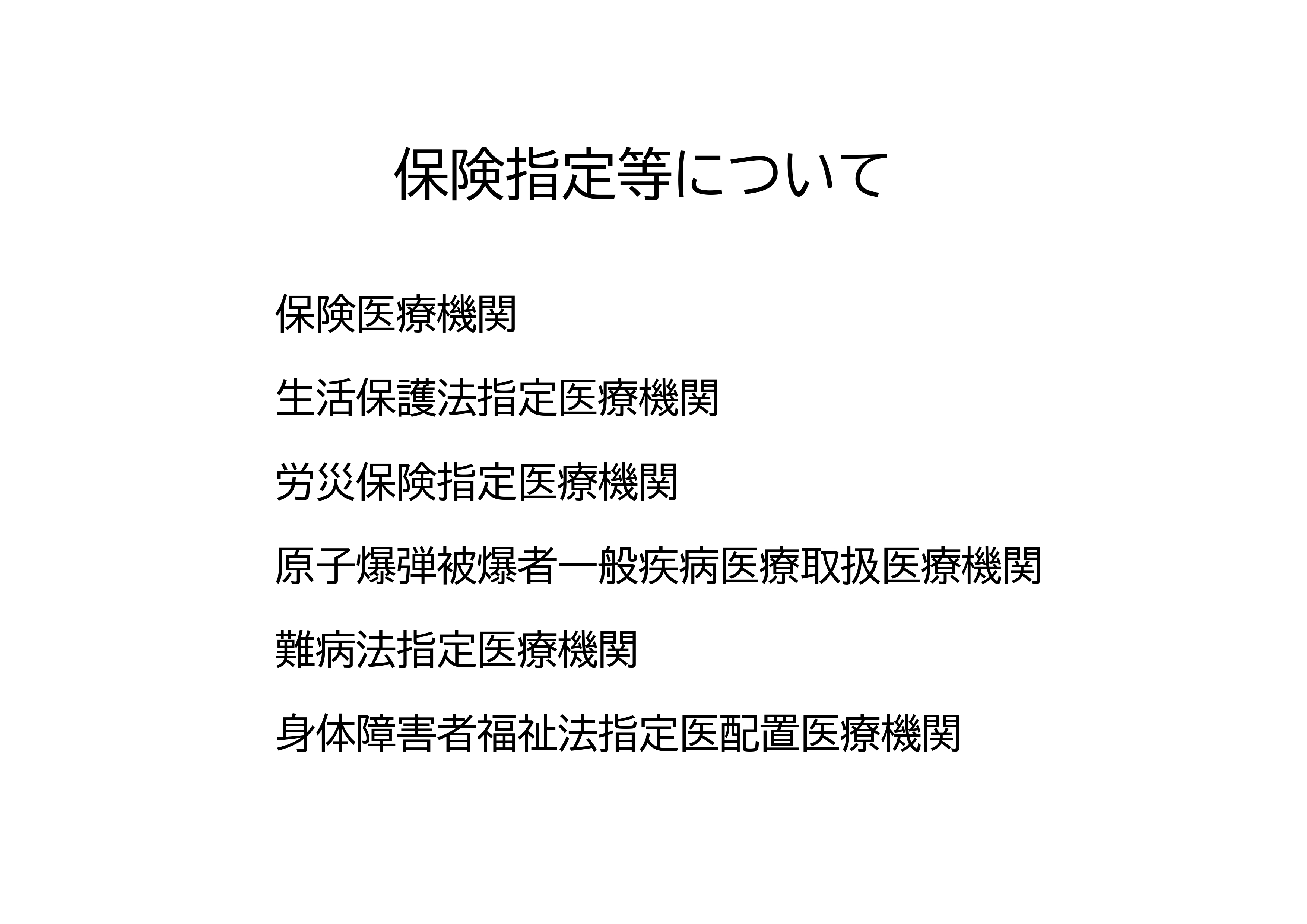 保険指定等について